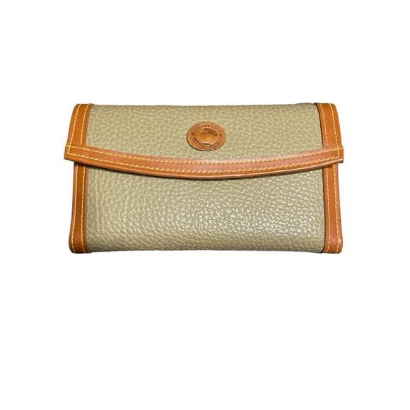 Vintage Dooney & Bourke Pebble Grain Leather Clutch Wallet - Picture 1 of 5